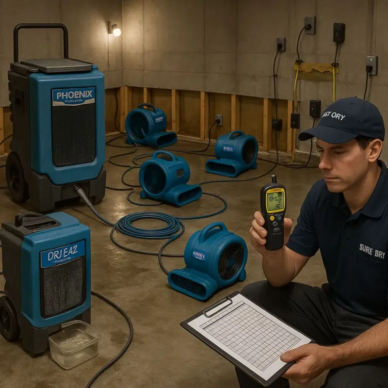 Structural Drying and Dehumidification process in Huntington, NY